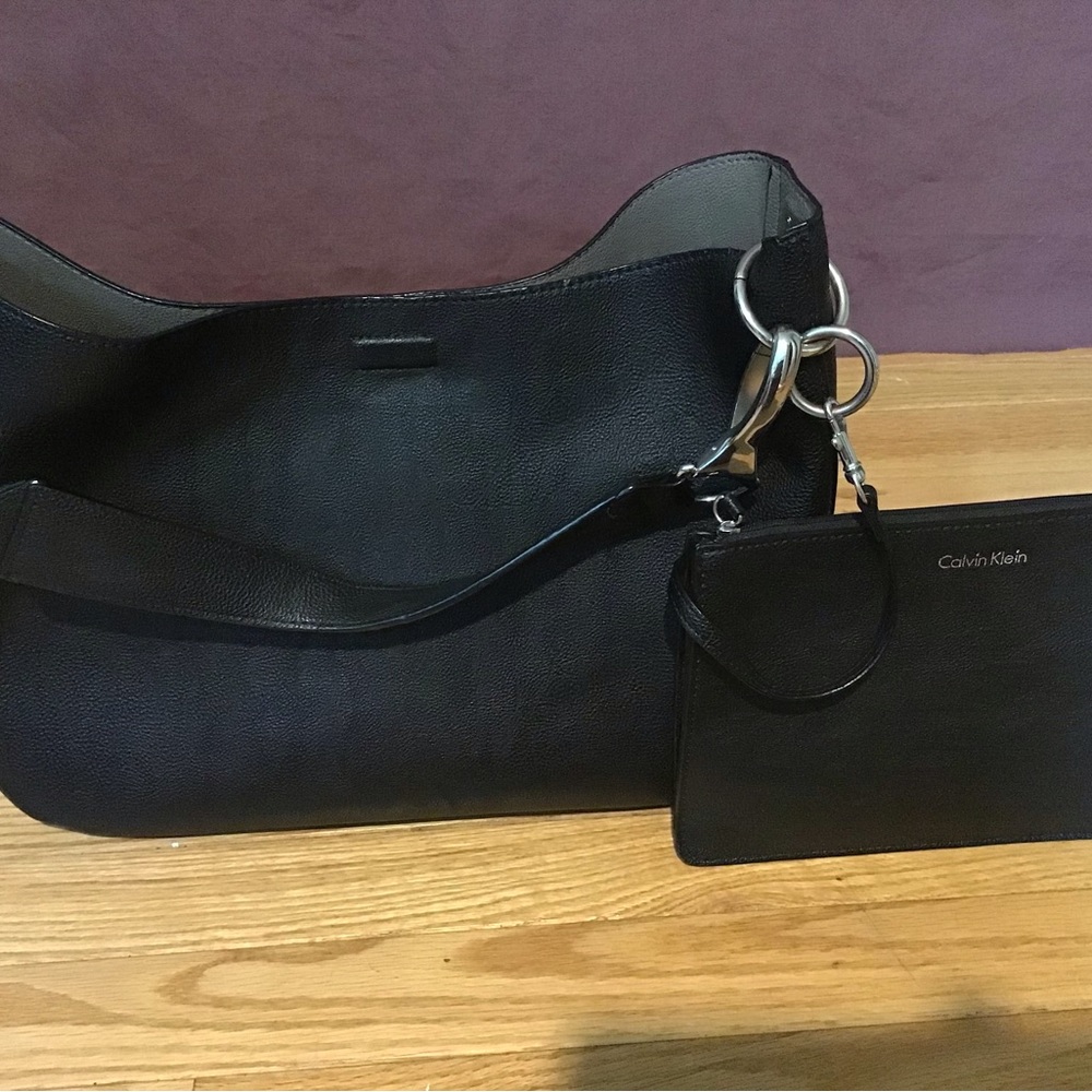 Black Leather Calvin Klein Handbag